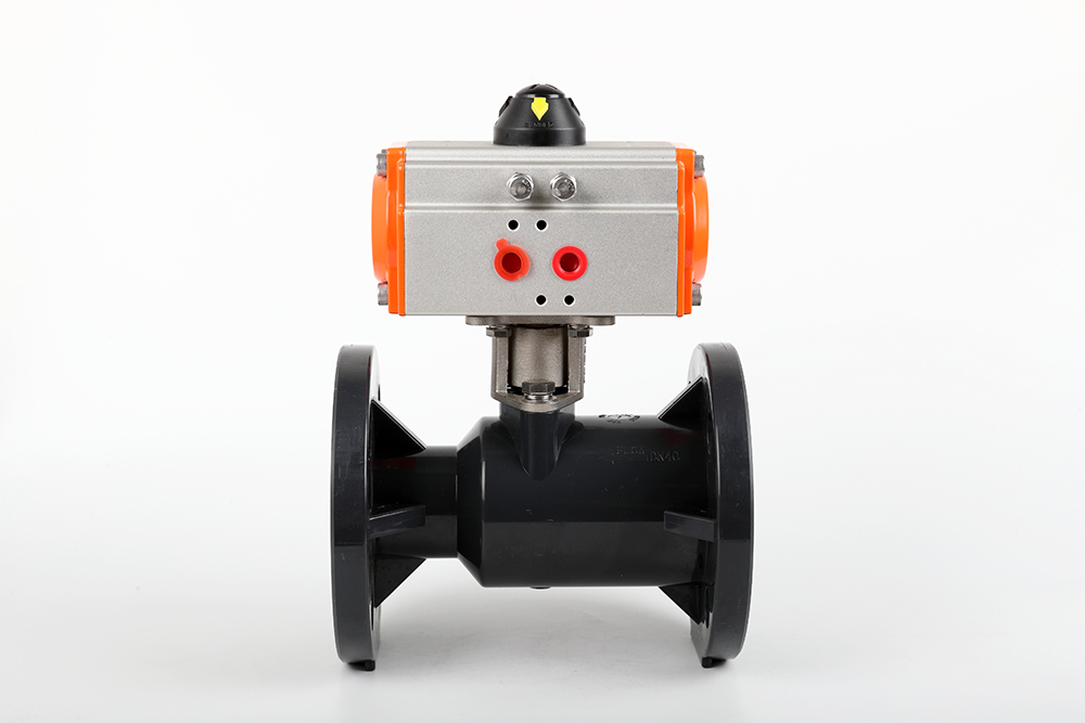 无极气动法兰一体球阀